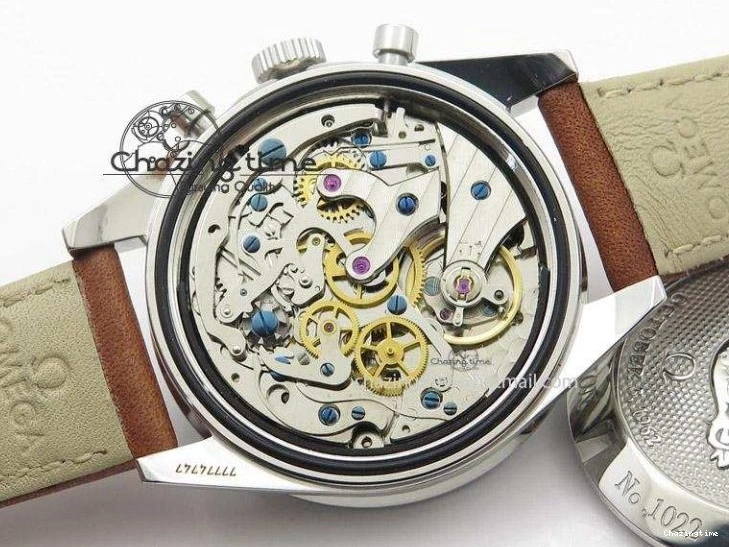 0508 Supportive Speedmaster Professional The Moon Watch on Brown Asso Strap Asian Manual Winding Chronograph Movement 8288